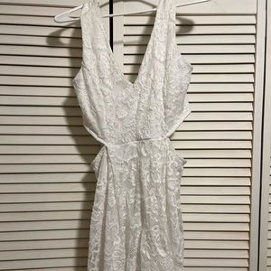 Mini white cutout dress